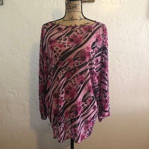 Carolyn Strauss Collection sheer blouse, size 1X